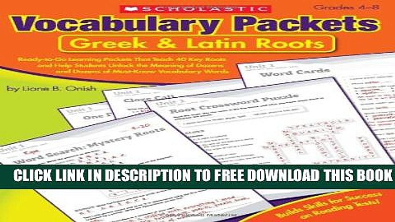 Collection Book Vocabulary Packets: Greek   Latin Roots: Ready-to-Go Learning Packets That Teach