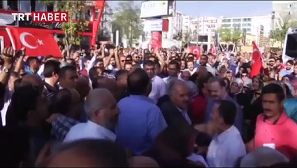 Terör saldırılarına karşı Van'da tepki yürüyüşü