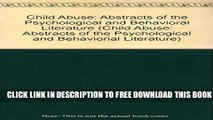 New Book Child Abuse: Abstracts of the Psychological and Behavioral Literature (Child Abuse: