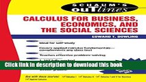 [Download] Schaum s Outline of Calculus for Business, Economics, and The Social Sciences Hardcover