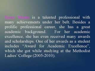 Romy Minko Has Many Achievements under Her Belt