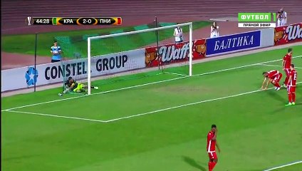 Artur Jedrzejczyk strzela gola- Krasnodar vs. Partizani 18.08.2016