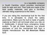All American Rides LLC Sells Premium Quality Mechanical Bulls