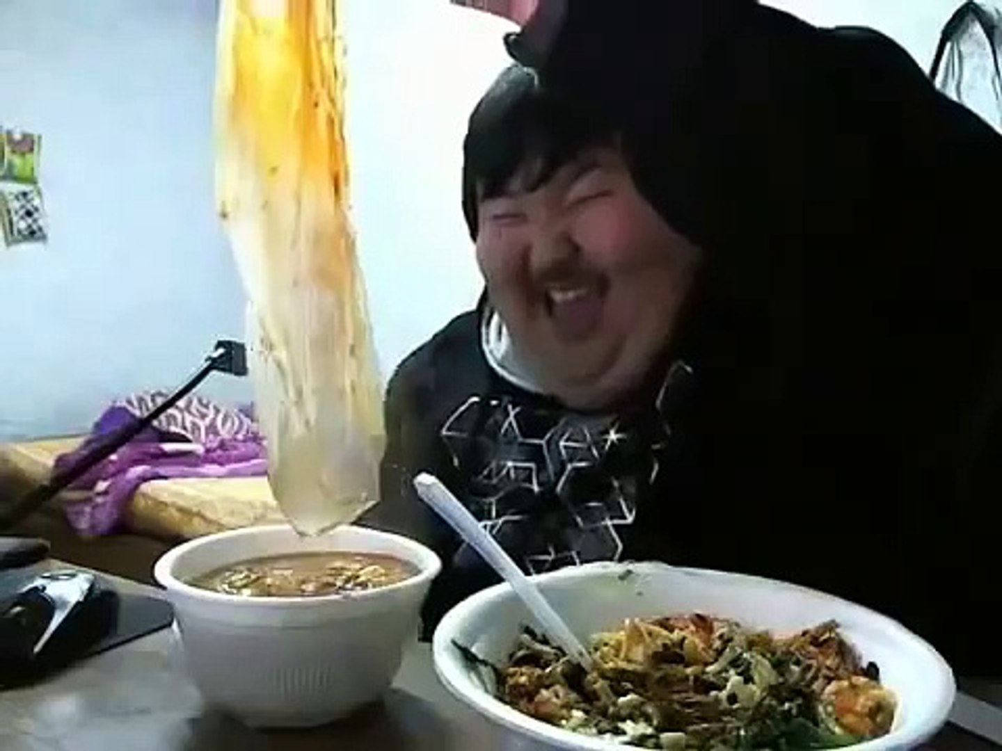 Asian Guy Laughing At His Food Weird Crazy Video Dailymotion