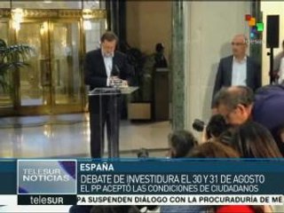 Download Video: España: debate de investidura de Mariano Rajoy será el 30 de agosto