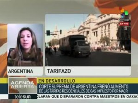 Argentina: Corte Suprema frena aunentos en tarifas de gas