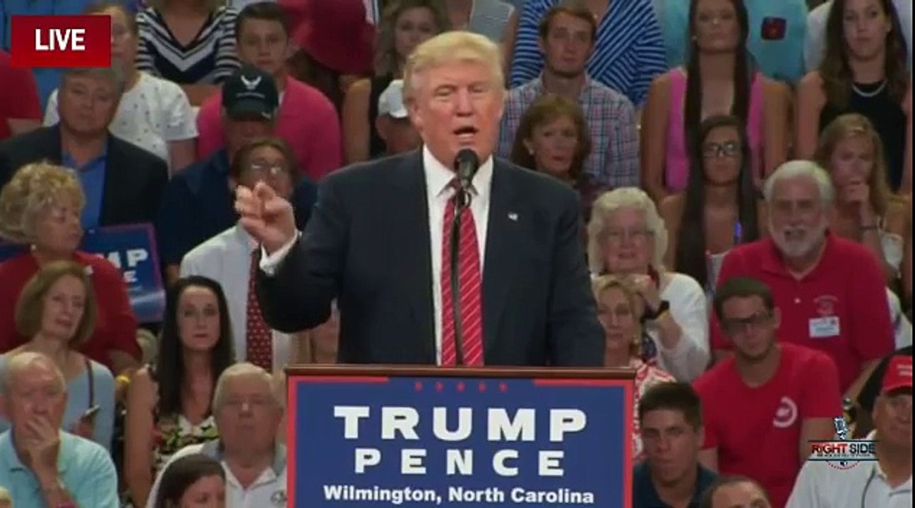 Donald Trump on Hillary Clinton, Wilmington, NC, 8 9 16_