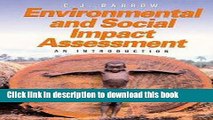 [PDF] Environmental and Social Impact Assessment: An Introduction Full Online