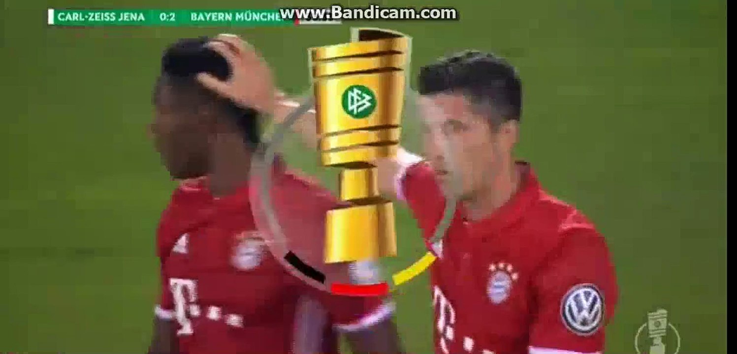 0-2 Robert Lewandowski second Goal - Carls Zeiss Jena 0-2 Bayern Munich - 19-08-