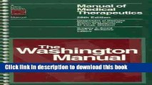 [Popular Books] Manual of Medical Therapeutics (Washington Manual of Medical Therapeutics) Free