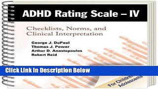 [PDF] ADHD Rating Scale--IV (for Children and Adolescents): Checklists, Norms, and Clinical