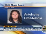 Mother accused of leaving baby outside