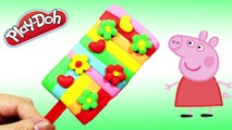 Play Doh DIY Popsicle - Creations ice cream rainbow with peppa pig español toys funny video for kids