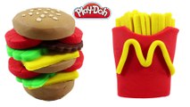 Peppa pig español toys - Play doh stop motion maker hamburger cake