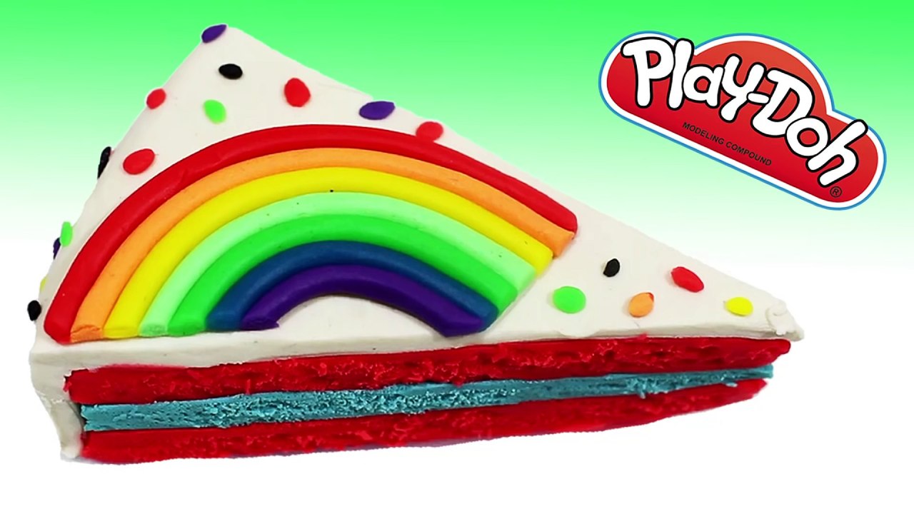 Play Doh Cake Cream - Make cream cake rainbow with peppa pig toys fun video for kids