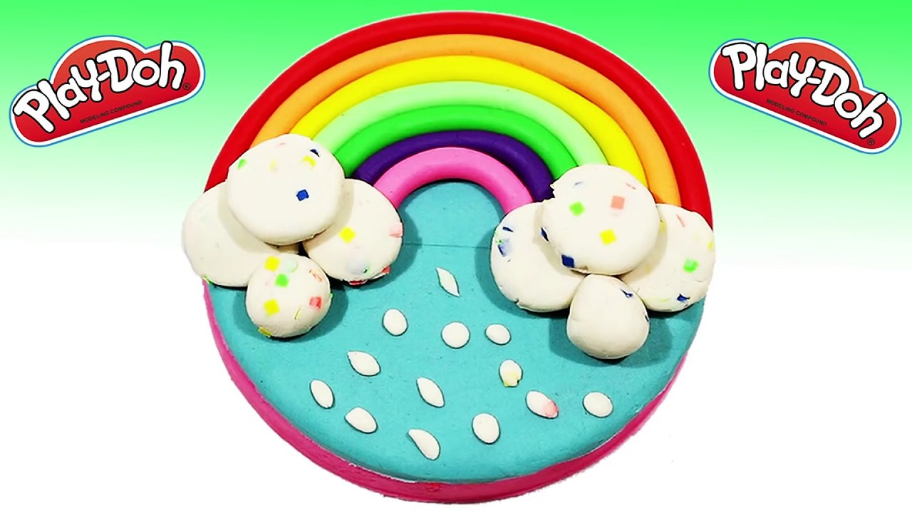 Play Doh Cake Cloud - Creations rainbow cake colorful with peppa pig toys funny video for kids