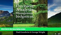 Must Have  Decision Analysis for Management Judgment  READ Ebook Full Ebook Free