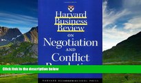 READ FREE FULL  Harvard Business Review on Negotiation and Conflict Resolution (A Harvard