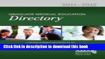 Collection Book Graduate Medical Education Directory 2011-2012