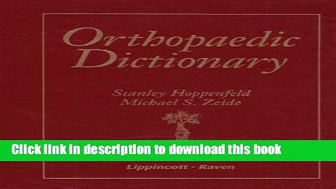 New Book Orthopaedic Dictionary