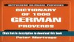 New Book Dictionary of 1000 German Proverbs (Hippocrene Bilingual Proverbs)