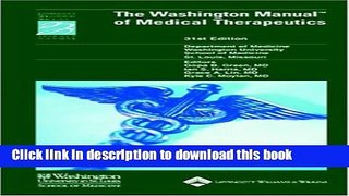 New Book Washington Manual of Medical Therapeutics, 31st Edition
