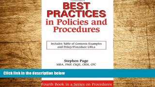 READ FREE FULL  Best Practices in Policies and Procedures  READ Ebook Full Ebook Free