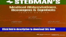 Collection Book Stedman s Medical Abbreviations, Acronyms and Symbols (Stedman s Abbreviations,