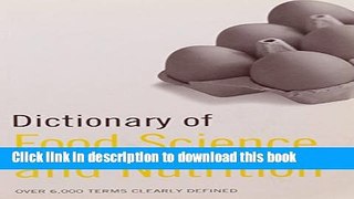Collection Book Dictionary of Food Science and Nutrition