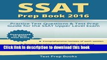 Collection Book SSAT Prep Book 2016: SSAT Upper Level Practice Test Questions and Test Prep Guide