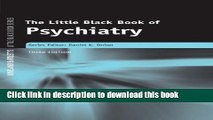 New Book The Little Black Book of Psychiatry (Jones and Bartlett s Little Black Book)
