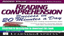 New Book Reading Comprehension Success in 20 Minutes a Day