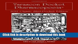 Collection Book Tarascon Pocket Pharmacopoeia 2012 Classic Shirt-Pocket Edition