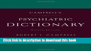 Collection Book Campbell s Psychiatric Dictionary