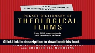 New Book Pocket Dictionary of Theological Terms