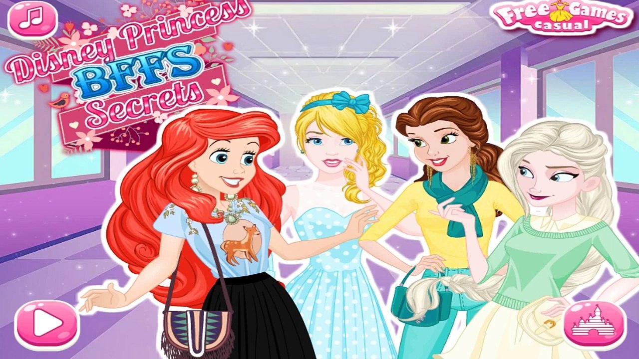 Disney Princess Bffs Secrets | Ariel, Elsa, Belle and Cinderella | Best Baby Games For Girls