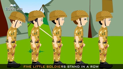 Five Little Soldiers stand in a row nursery rhyme