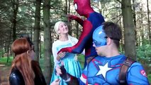 Spiderman Sits on Frozen Elsa!!! w_ Joker Maleficent Spidergirl Anna Catwoman! Superhero Fun IRL -) - YouTube