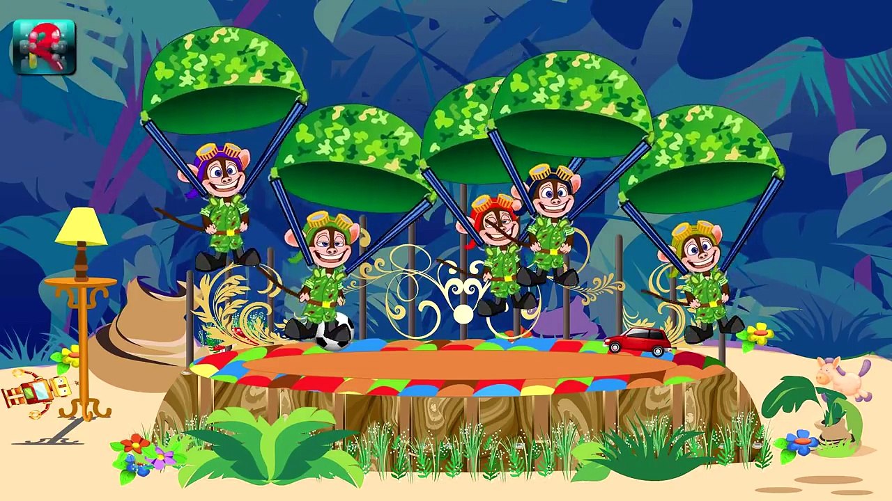 Five Little Monkeys Jumping On The Bed -- Kid Rhymes!
