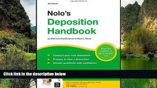 Must Have PDF  Nolo s Deposition Handbook  Full Read Best Seller