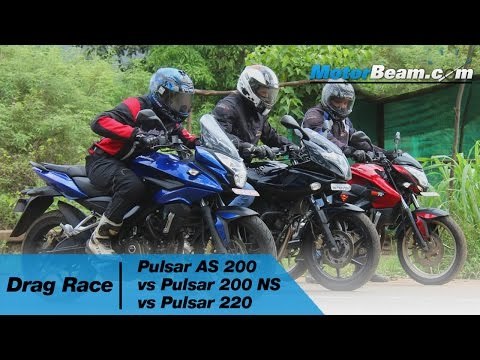 Pulsar AS 200 vs Pulsar 200 NS vs Pulsar 220 - Drag Race | MotorBeam