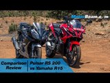 Pulsar RS 200 vs Yamaha R15 - Comparison Review | MotorBeam