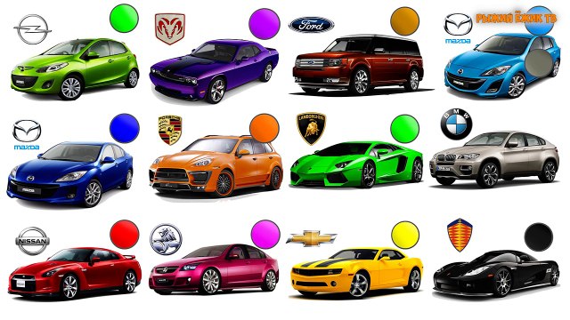 Мультик про машинки. УЧИМ ЦВЕТА и МАРКИ МАШИН. Развивающее видео для детей