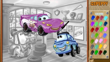 Тачки Раскраска. мультики про машинки мультфильм, развивающий мультик на finebabytv