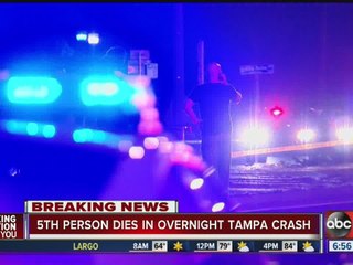 5th person dies in overnight Tampa crash