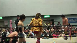 Jackets (c) vs. Kaz Hayashi, Minoru Tanaka & TAJIRI (W-1)