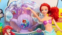 Frozen Play Doh Little Mermaid Ariel Tea Party Elsa Mermaid Barbie Doll Playdough Food DisneyCarToys