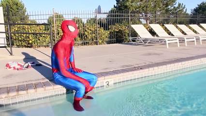 New Spiderman Bath Time in Real Life | Swimming Pool Adventure Superhero