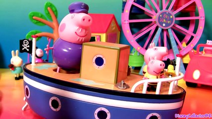 Peppa Pig Pool Party in Grandpa Pig Bathtime Boat Muddy Puddles - Barco del Abuelo Pig Nickelodeon