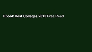 Ebook Best Colleges 2015 Free Read